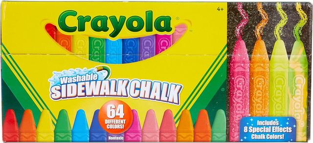 Product image of Crayola Ultimate Washable Chalk Collection (64ct), Bulk Sidewalk Chalk, Outdoor Chalk for Kids, Anti-Roll Sticks, School Supplies