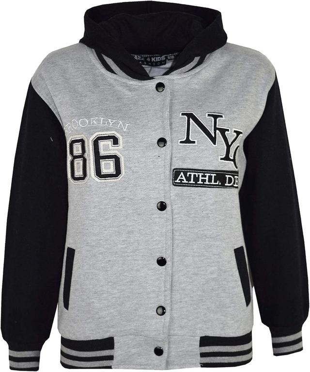 Product image of Kids Girls Boys Baseball NYC Athletic Hooded Jacket Varsity Hoodie Age 5-13 Year