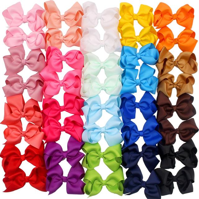 Product image of CÉLLOT 40PCS 4.5 Inch Hair Bows for Girls Grosgrain Ribbon Toddler Hair Accessories with Alligator Clips for Baby Girls Toddlers Kids in Pairs
