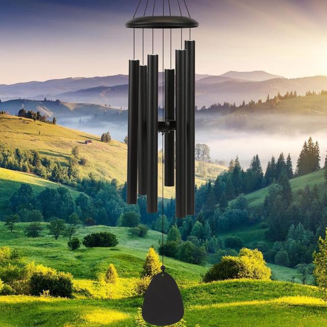 Product image of Wind-Chimes-Outdoor-Large-Decor, Deep Tone Soothing Melodic Tones Windchimes, Wind Chimes for Outside, Memorial Wind Chime Best Gift for Mom Women Grandma Neighbors（32" Black）