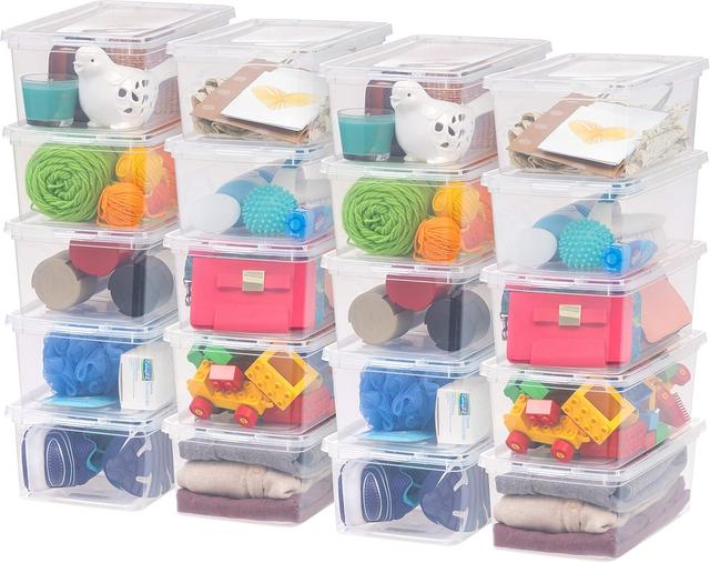 Product image of IRIS USA 20-Pack Storage Bins with Lids, 6 Quart, Shoe Boxes Clear Stackable Containers Organize Shoes Closet Shelves, Classroom Organization Teacher Tools, Game Storage - BPA-Free Plastic