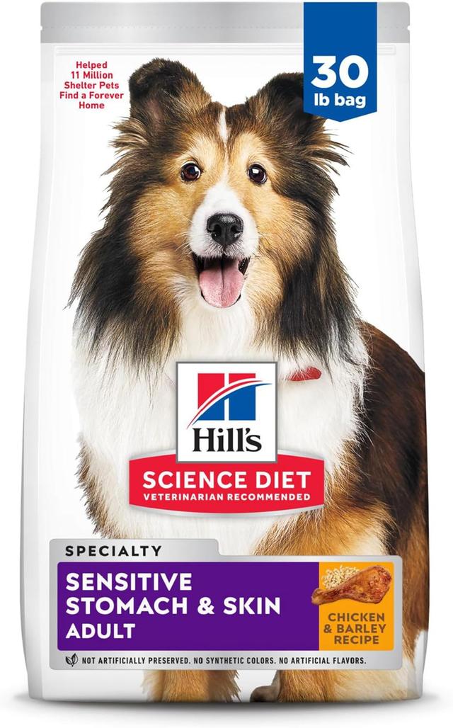 Product image of Hill's Science Diet Sensitive Stomach & Skin, Adult 1-6, Stomach & Skin Sensitivity Support, Dry Dog Food, Chicken Recipe, 30 lb Bag
