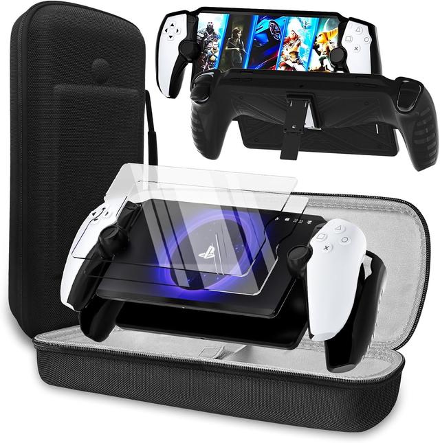 Product image of QUAGGY 3-in-1 Accessoris Kit Compatible with PlayStation Portal, EVA Carrying Case for PS Portal with Silicone Protective case
