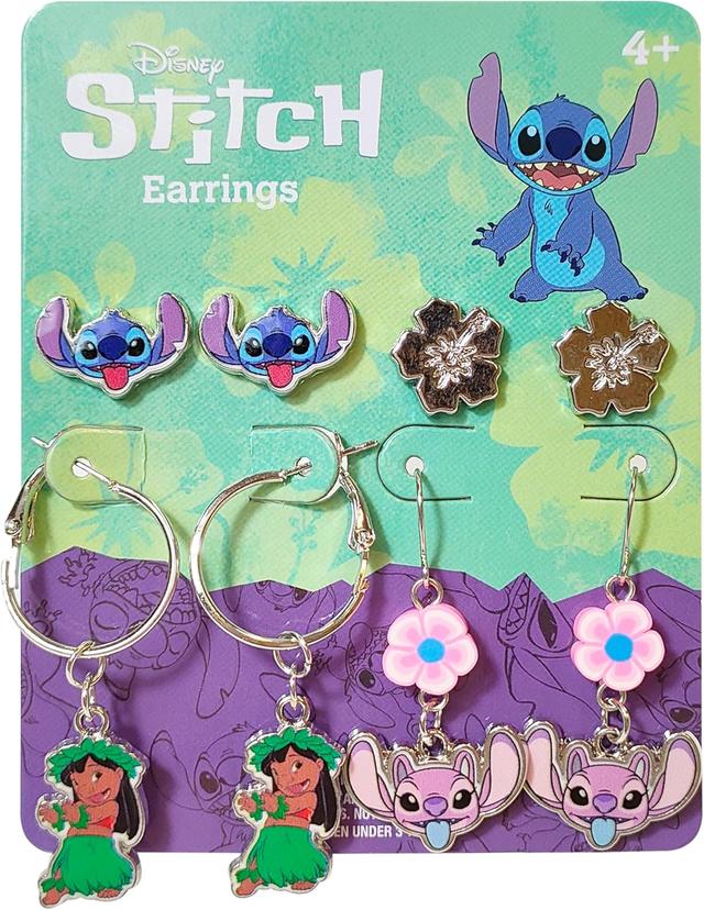 Product image of Stitch Hypoallergenic Earrings for Girls Stud Earrings & Fishhook Drop Earring Sets with Charms One Size Fits All Stitch Jewelry Girls Earrings, Disney Accessories for Girls Ages 4+