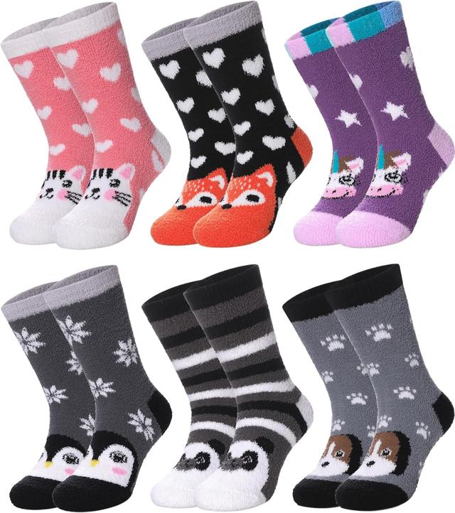 Product image of Color City Kids Non Slip Fuzzy Socks Toddlers Boys Girls with Grips Anti-Slip Cozy Fluffy Winter Warm Slipper Socks