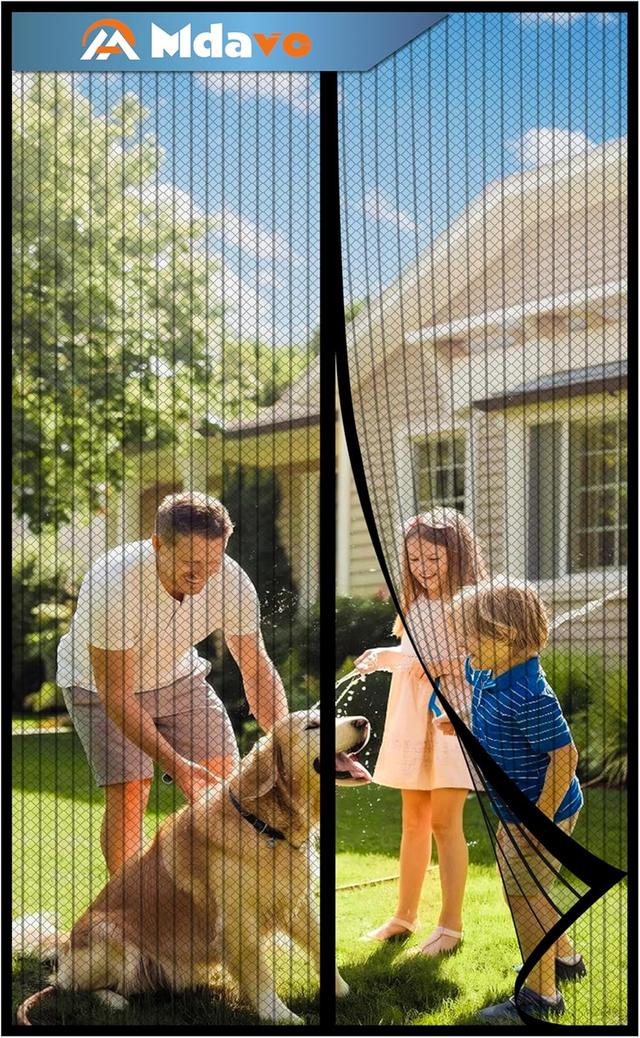 Product image of Mesh Screen with Magnetic Closure-Keeps Bugs Out Let Breeze in, Heavy Duty - Pet and Kid Friendly, Works with Front, Sliding Doors (38 x 82 Inch)