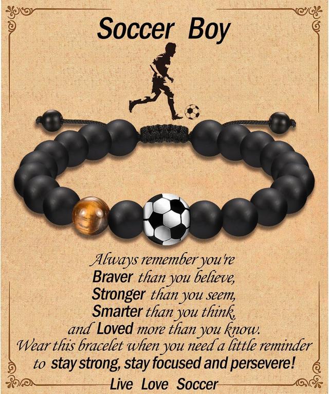 Product image of Soccer Football Basketball Baseball Hockey Bracelet Gifts for Boys Players Team Lovers Son Grandson Brother Nephew Friend as Birthday/Valentines Day/Graduation/Back to School/Christmas Gifts