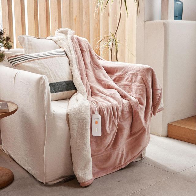 Product image of GOTCOZY Heated Blanket Electric Throw 50''X60''- Soft Silky Plush Electric Blanket with 4 Heating Level & 3 Hour Auto Off Heating Blanket, ETL Certified Machine Washable (Rose Dust)