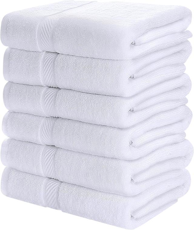 Product image of Utopia Towels 6 Pack Medium Bath Towel Set, 24 by 48 Inches, 500 GSM 100% Ring Spun Cotton, Lightweight and Highly Absorbent Quick Drying Premium Towels for Hotel, Spa and Bathroom, White