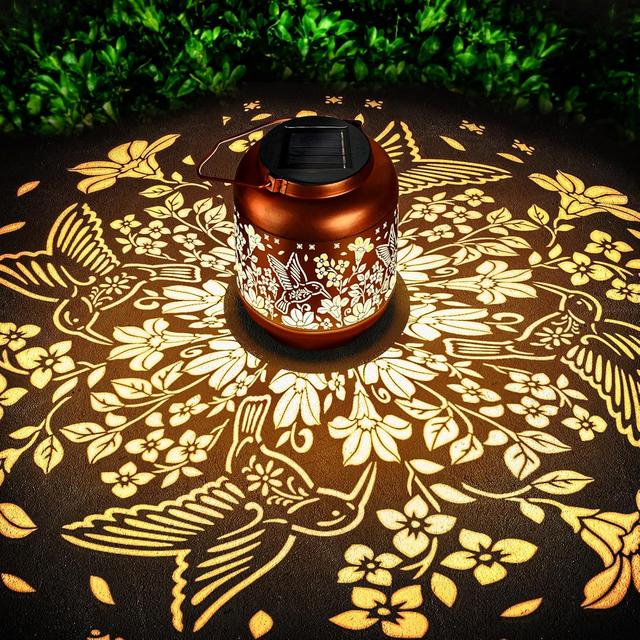 Product image of Birthday Gifts for Women Mom Grandma Solar Lantern Outdoor Waterproof, Gardening Gifts for Women, Hummingbird Garden Decor Hanging Solar Lights Yard Decorations Outdoor, Backyard, Patio, Porch