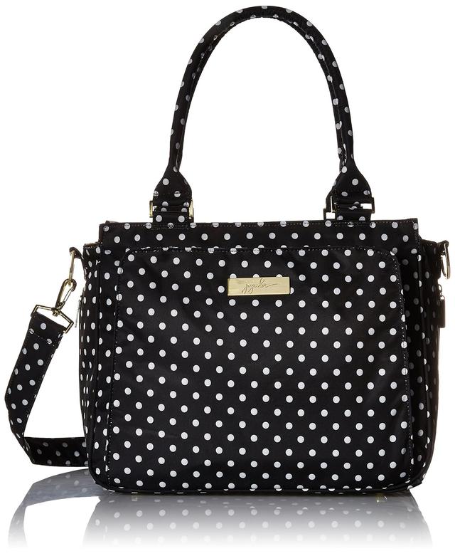 Product image of JuJuBe Be Classy Structured Multi-Functional Multi-Functional Diaper Bag/Purse, Legacy Collection - The Duchess - Black with White Polka Dots