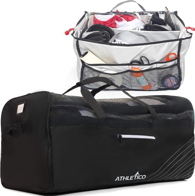 Product image of Athletico Hockey Duffle Bag - 35" Large Ice Hockey Duffel XXL Travel Bag for Equipment & Gear, with Included Organizer Caddy (Back)