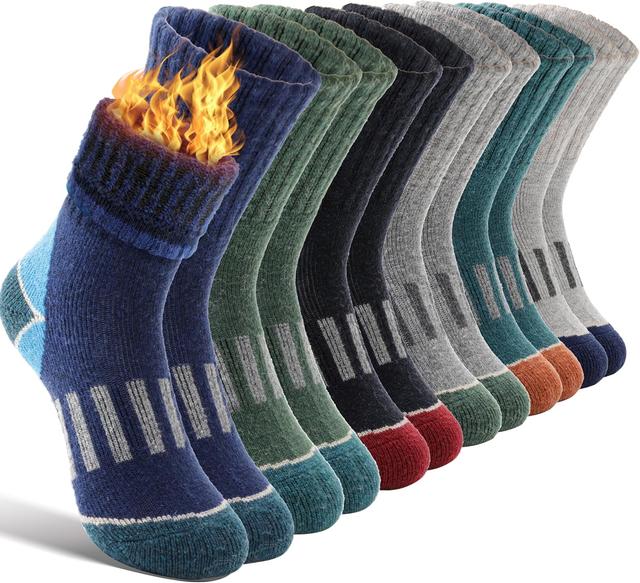 Product image of EBMORE Kids Merino Wool Hiking Socks Thermal Winter Warm Thick Boys Toddlers Girls Cushion Crew Socks 6 Pairs