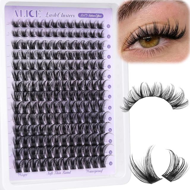 Product image of ALICE Lash Clusters Wispy Eyelash Clusters 168pcs 10-18mm Cluster Eyelash Extensions Natural Volume Lash Extensions DIY Individual Lashes Clusters with Soft Thin Band