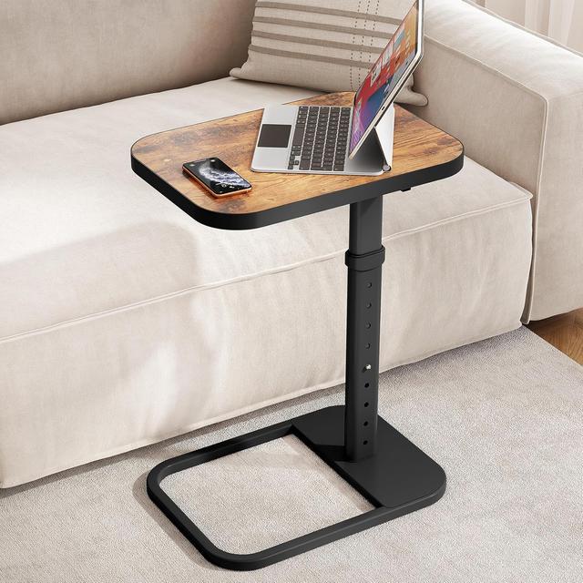 Product image of Kitstorack TV Tray Table, Adjustable Height & 90° Flip-Over Panel Design, Sofa Arm End Side Table for Eating Laptop Couch Bed Dinner or Small Spaces