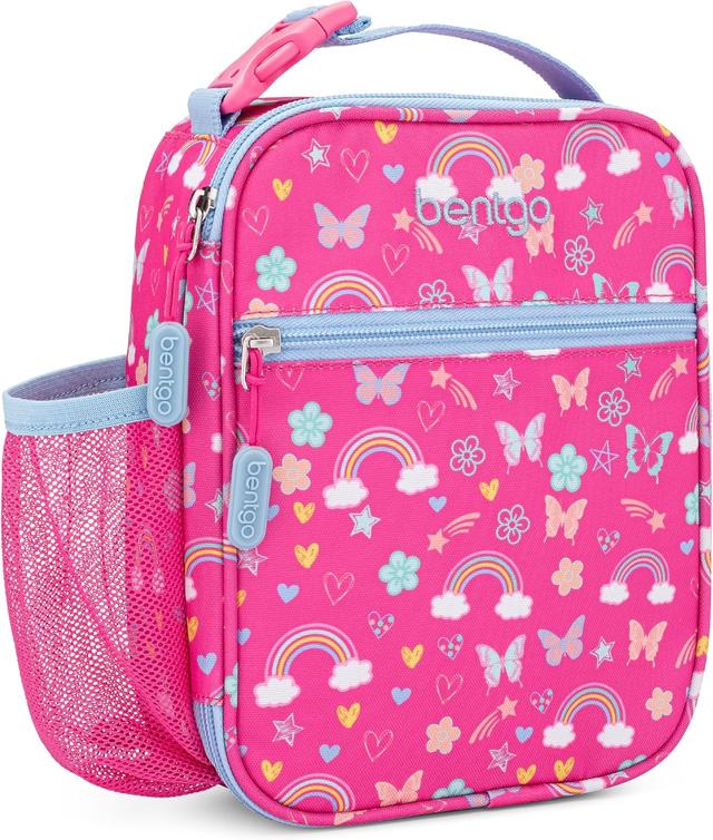 Product image of Bentgo Kids Insulated Lunch Tote - Water-Resistant, Reusable, Lightweight & Durable Lunch Bag with Water Bottle Holder & Mesh Pocket, Fits Lunch Box & Water Bottle - Ideal for Ages 3+ (Rainbow)