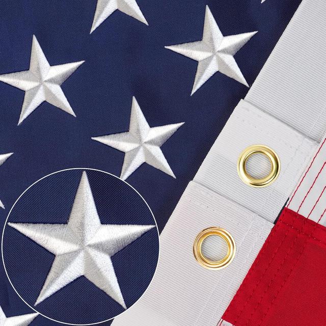 Product image of Thicken American Flag, US Flags 3x5 Outdoor High Wind, 3x5 American Flag Outdoor Heavy Duty with Embroidered Stars, 420D Nylon US Flag with Sewn Stripes Brass Grommets Outside All Weather