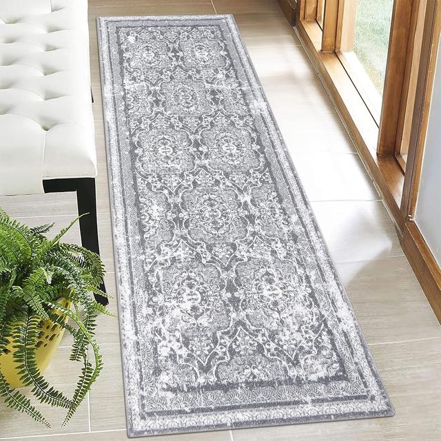 Product image of Vaukki Hallway Runner Rug, Vintage Shaggy Soft Laundry Rug Runner, Non Slip Entryway Mat, Washable Farmhouse Kitchen Area Carpet for Bathroom, and Bedroom (2' X 6', Grey)