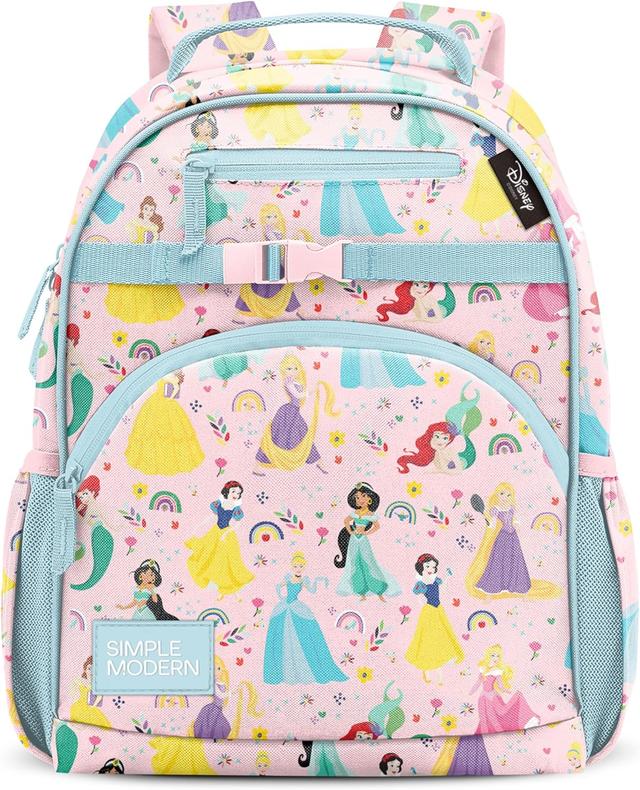 Product image of Simple Modern Medium Disney Toddler Backpack for School Girls and Boys | Kindergarten Elementary Kids Backpack | Fletcher Collection | Kids - 15" tall | Princess Rainbows
