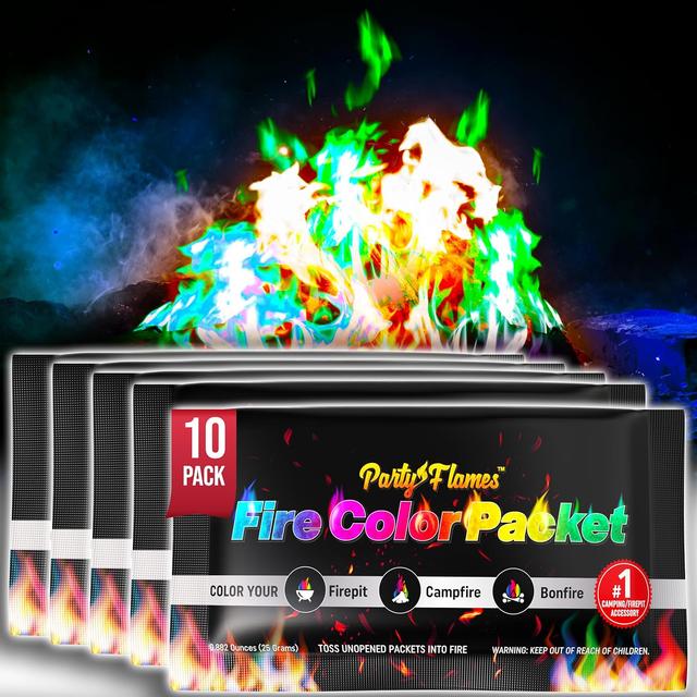Product image of Fire Color Changing Packets Fire Pit (10 Pack) - Perfect for Any Campfire, Bonfire & Outdoor Fireplaces - Perfect Magic Cosmic Mystical Campfire Accessories - Camping Games