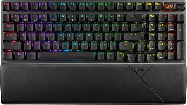 Product image of ASUS ROG Strix Scope II 96 Wireless Gaming Keyboard, Tri-Mode Connection, Dampening Foam & Switch-Dampening Pads, Hot-Swappable Pre-lubed ROG NX Snow Switches, PBT Keycaps, RGB-Black