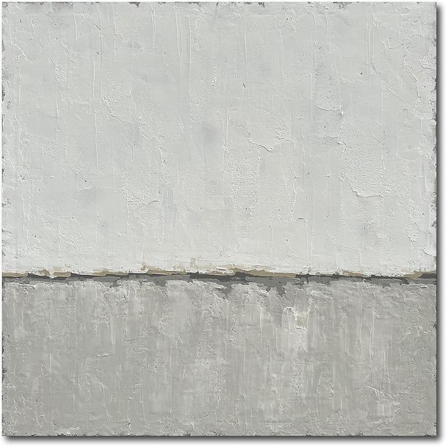 Product image of NANKAI Abstract Canvas Wall Art Hand-Painted Grey Minimalist Painting on Canvas White Acrylic Painting Original Modern Home Decor Wall Ready to Hang 24x24 inch