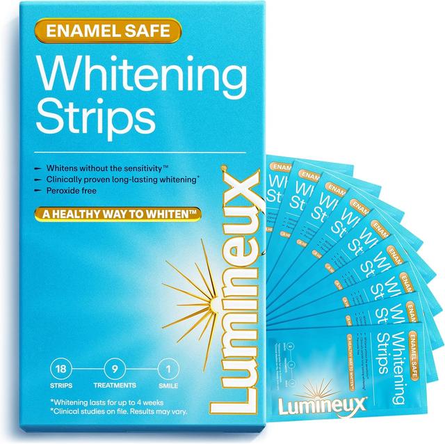 Product image of Lumineux Teeth Whitening Strips 9 Treatments – Peroxide Free - Enamel Safe for Whiter Teeth - Whitening Without The Sensitivity - Dentist Formulated - Sensitivity Free