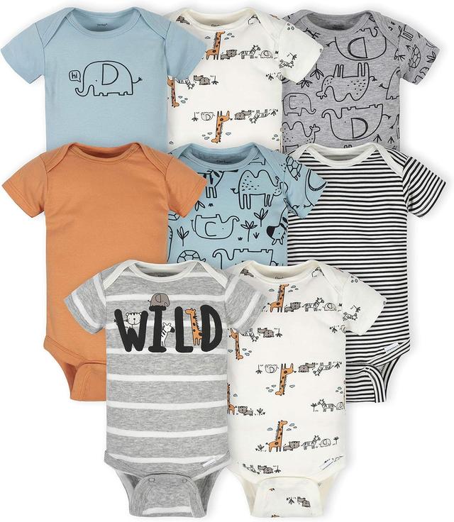 Product image of Gerber Baby Boys' 8-Pack Short Sleeve Onesies Bodysuits