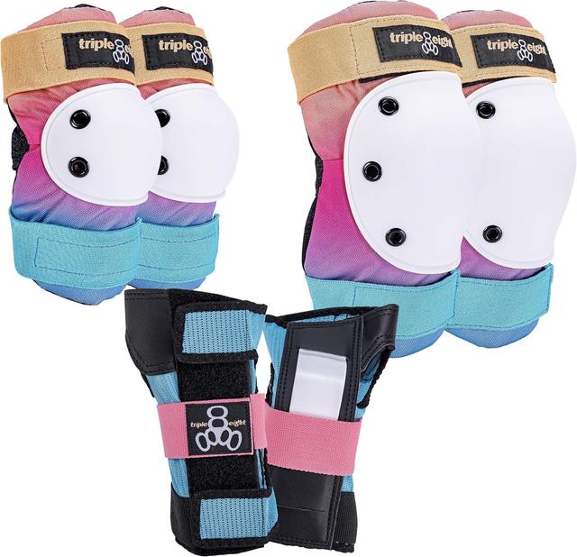 Product image of Triple Eight Saver Series 3-Pack Pad Set– Ideal for Skateboarding, in-line Skating, Roller Skating, and Biking