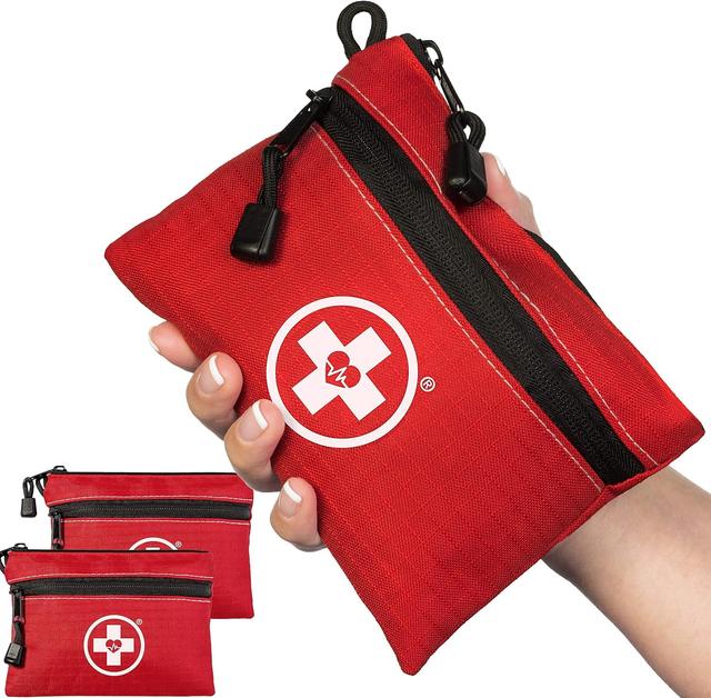 Product image of Swiss Safe 2-in-1 First Aid Kit for Car, Travel & Home, Businesses - Bonus Mini Kit for Medical Emergency Aid, Survival, Camping - FSA & HSA Eligible - 64 Piece, 2 Pack