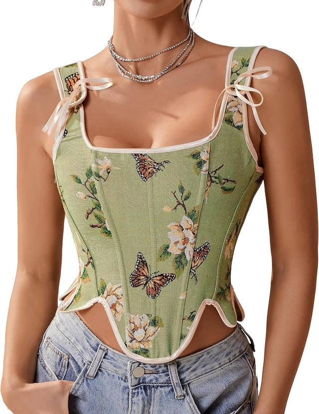 Product image of Alivila.Y Fashion Womens Sexy Vintage 1920s Renaissance Lace Trim Corset Bustier
