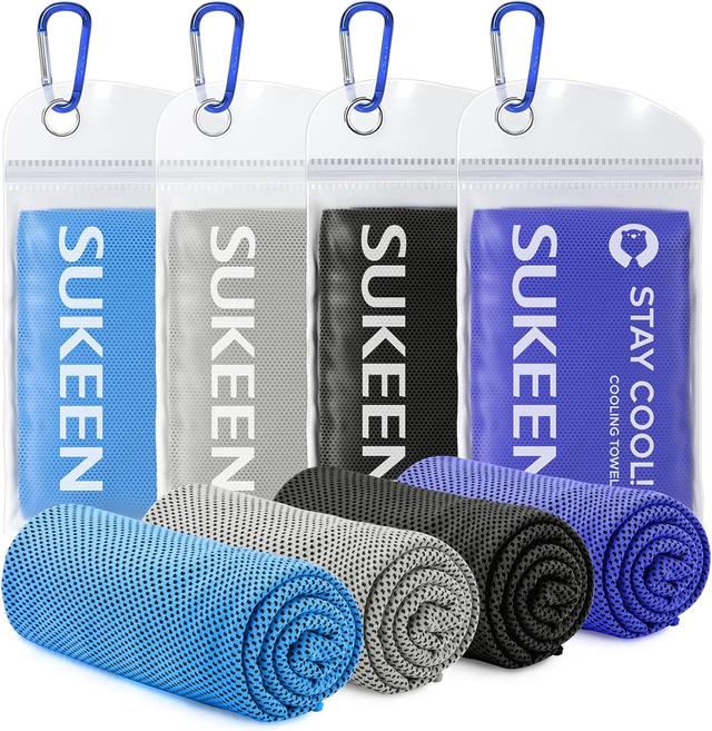 Product image of Sukeen [4 Pack] Cooling Towel (40"x12"),Ice Towel,Soft Breathable Chilly Towel,Microfiber Towel for Yoga,Sport,Running,Gym,Workout,Camping,Fitness,Workout & More Activities