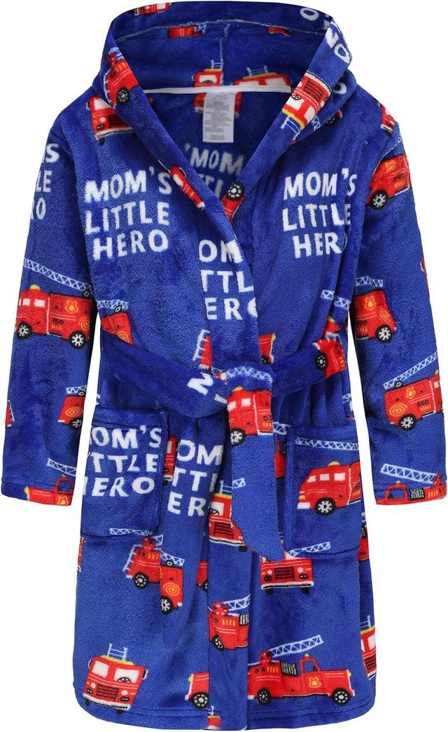 Product image of Boys Soft Fleece Robes Plush Hooded Bathrobes Sleepwear for Kids 1-16 Years