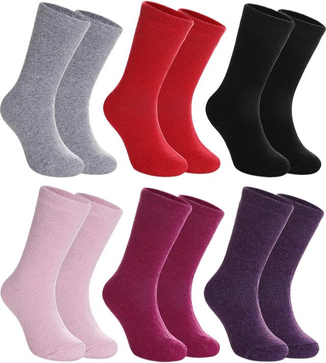 Product image of SDBING Kids Merino Wool Hiking Socks - Toddler Boys & Girls Warm Thick Thermal Winter Crew Socks - 6 Pairs