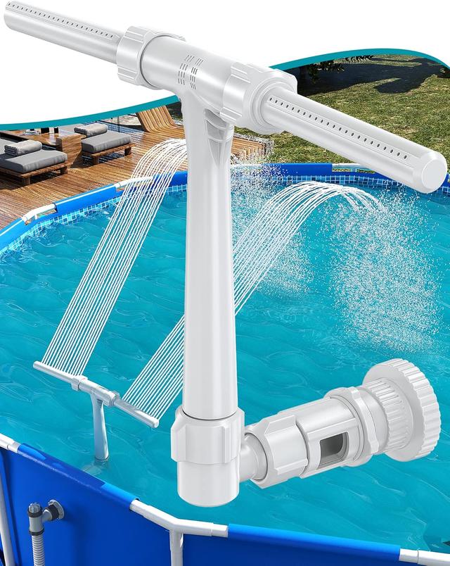 Product image of Pool Fountain for Above and In-Ground Pools, Adjustable Dual Spray Waterfall Sprinkler Cooler for Pool, Swimming Pool Spa Water Fountain, High-Pressure Pool Spray Fountain
