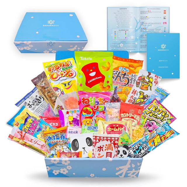 Product image of Japanese Snacks & Candy Dagashi with English Pamphlet 30 Pieces Custom Gift Set (Box)