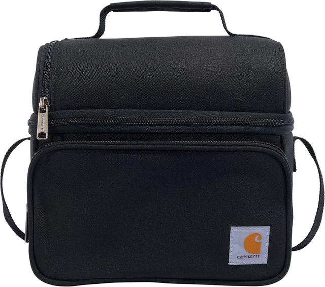 Product image of Carhartt Insulated 12 Can Two Compartment Lunch Cooler Bag - Rain Defender DWR Coating - Synthetic Lining Black 1 One Size One Size